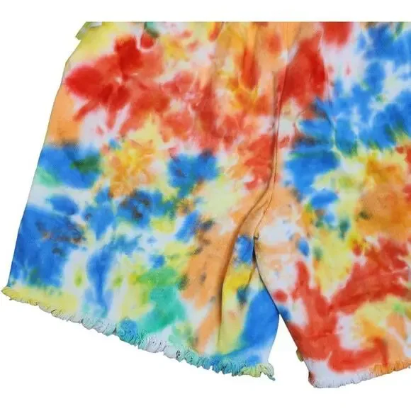 NWT BP. Womens Small Tye-Dye Elastic Waist Shorts Raw Hem Pockets HIgh Waist - Picture 8 of 14